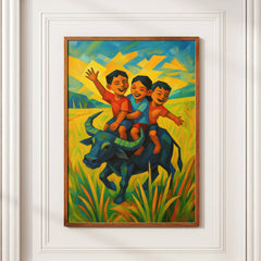 Carabao Joyride in the Fields